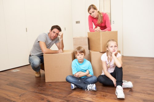 Removal van loaded for flat removals in Hanwell