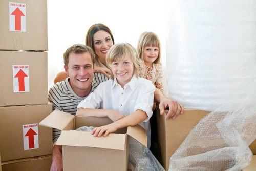 Boxes and household items stored temporarily in Hanwell